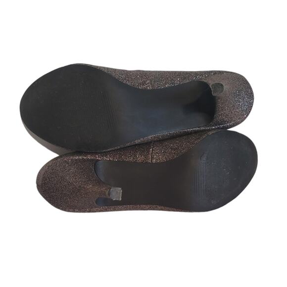 Fergalicious Women's Pewter Glitter Sparkle Slip On Pump Heels Size 9 - Picture 6 of 6